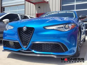 Alfa Romeo Giulia Front Canards - Carbon Fiber - V2 - Feroce Carbon - Sport/ Ti/ Veloce